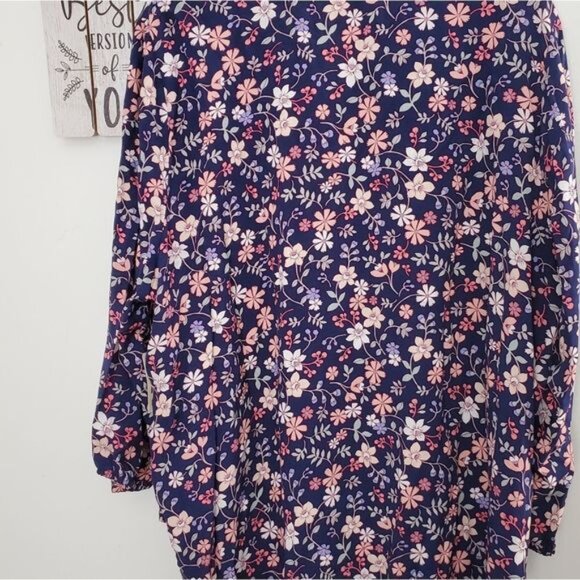 St John Bay Women's Size 3x Multicolored Floral Long Sleeve Blouse - Picture 3 of 8